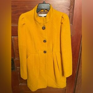 Wool-Blend Mustard Yellow Coat - Women